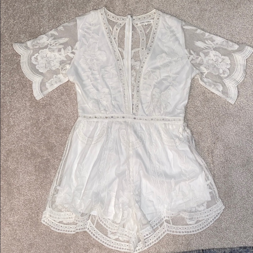 white lace romper